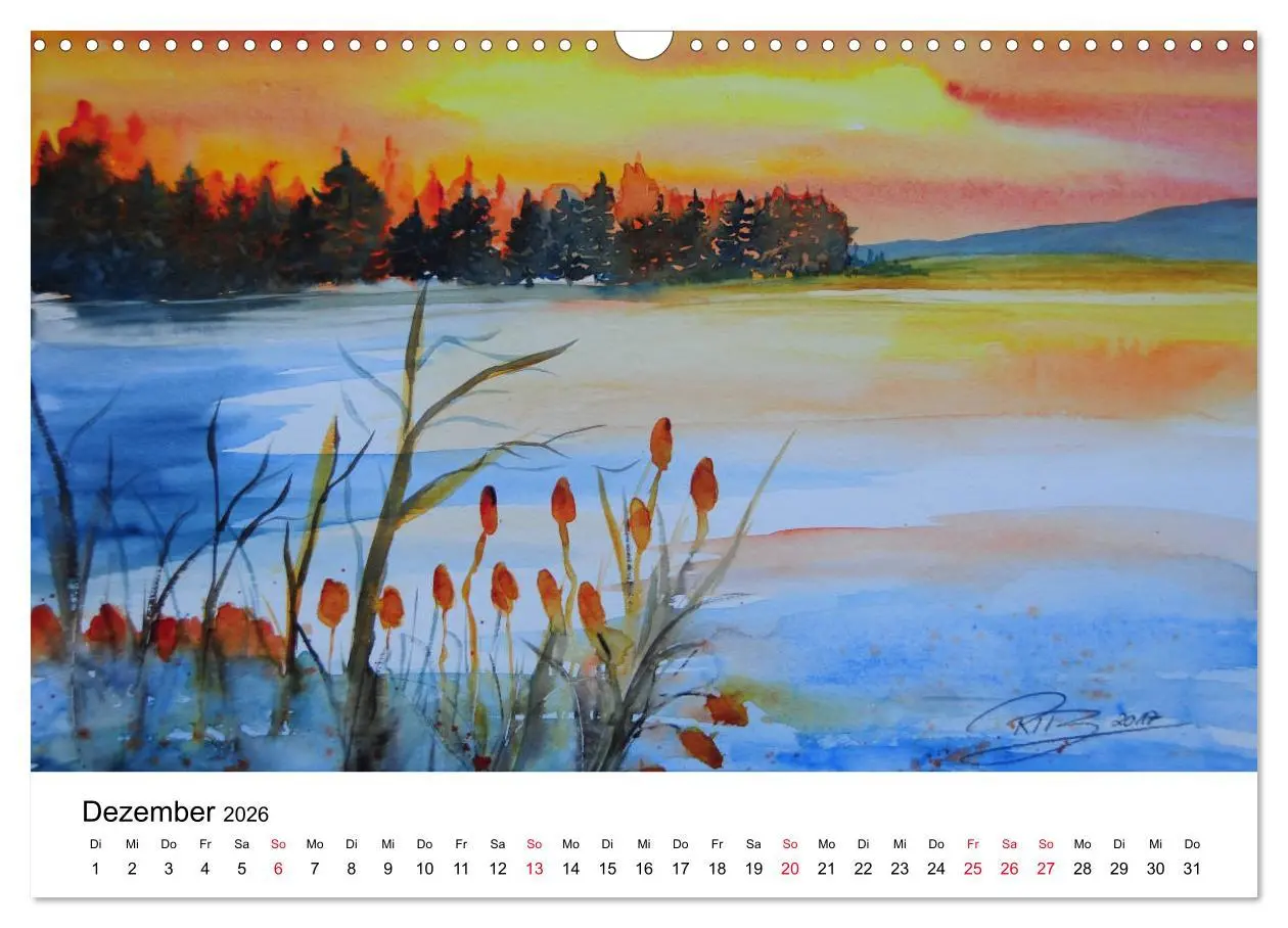 Bild: 9783457893463 | Landschafts-Aquarelle 2026 Roswita Ilona Baumann (Wandkalender 2026...
