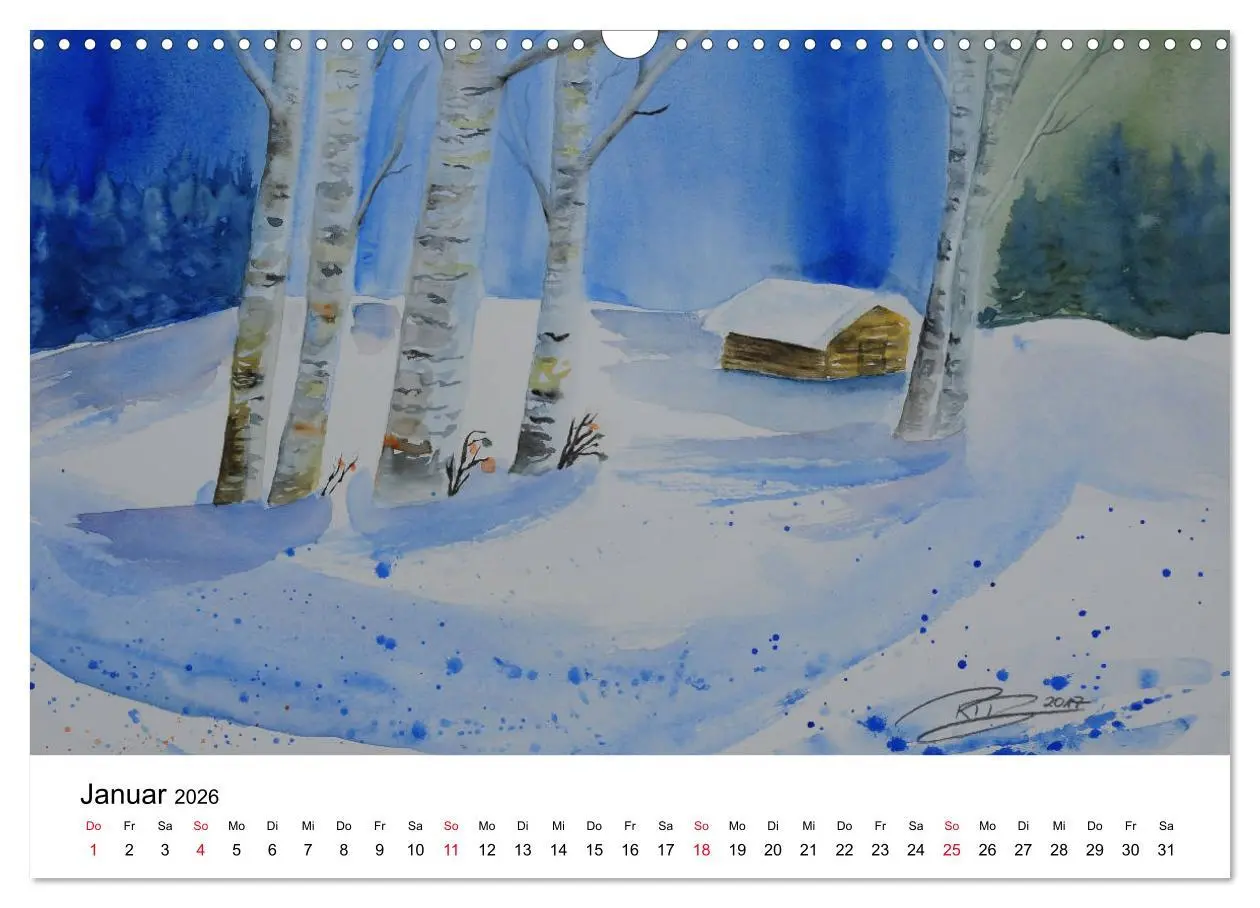 Bild: 9783457893463 | Landschafts-Aquarelle 2026 Roswita Ilona Baumann (Wandkalender 2026...