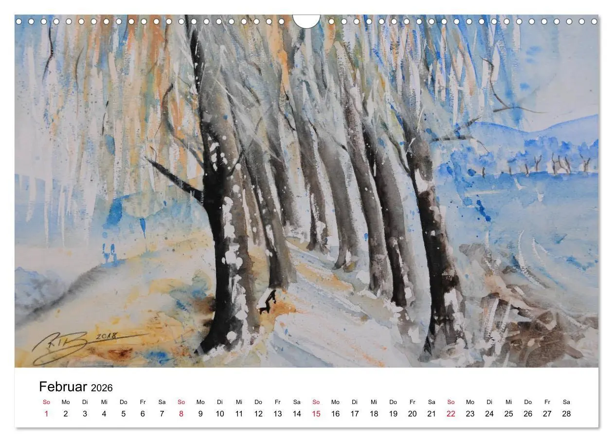 Bild: 9783457893463 | Landschafts-Aquarelle 2026 Roswita Ilona Baumann (Wandkalender 2026...