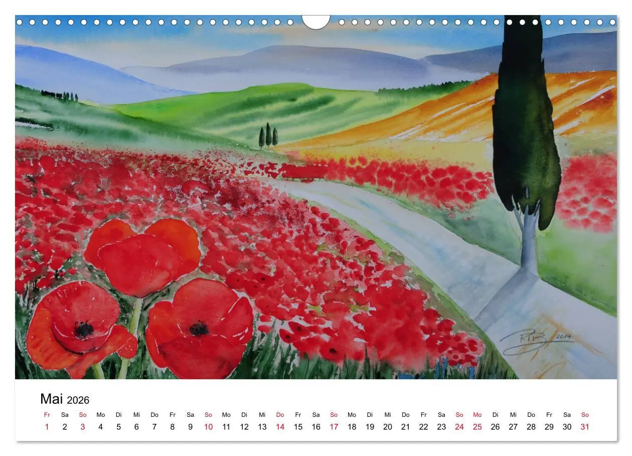 Bild: 9783457893463 | Landschafts-Aquarelle 2026 Roswita Ilona Baumann (Wandkalender 2026...