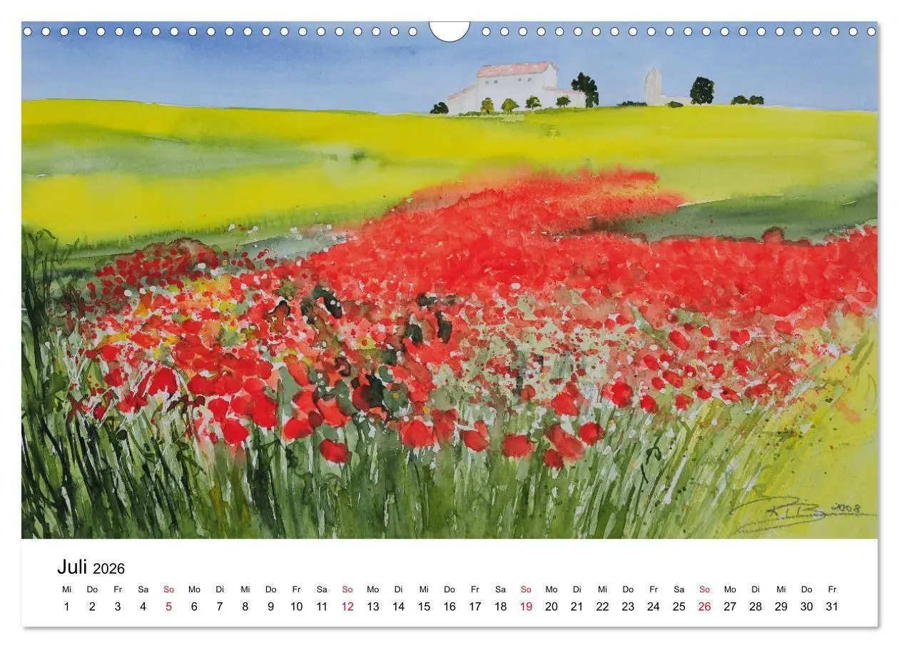 Bild: 9783457893463 | Landschafts-Aquarelle 2026 Roswita Ilona Baumann (Wandkalender 2026...