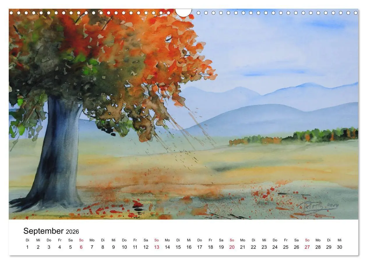 Bild: 9783457893463 | Landschafts-Aquarelle 2026 Roswita Ilona Baumann (Wandkalender 2026...