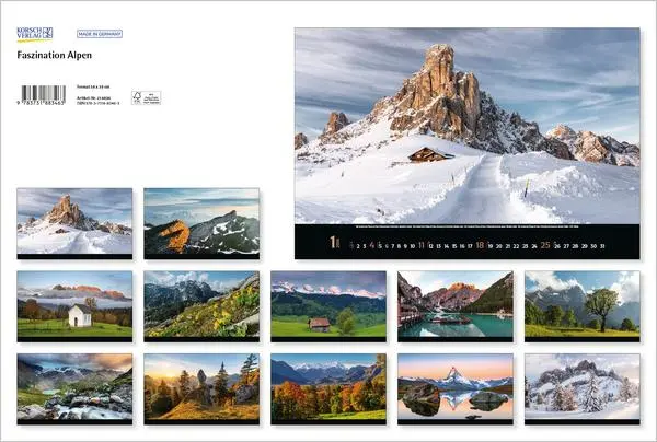 Bild: 9783731883463 | Faszination Alpen 2026 | Verlag Korsch | Kalender | 14 S. | Deutsch