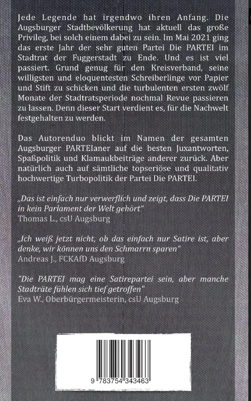 Rückseite: 9783754343463 | Der Stadtrat möge in seiner unendlichen Weisheit beschließen | Buch