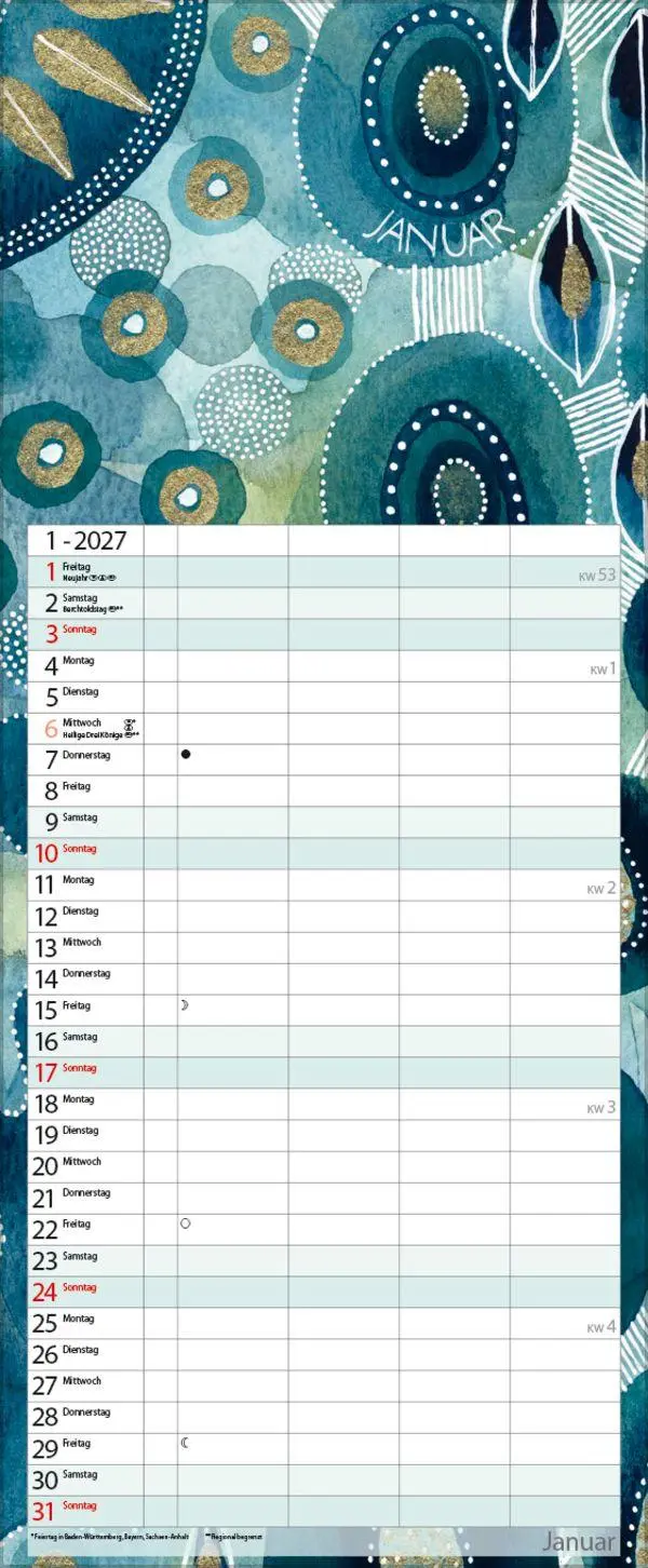 Bild: 9783819303463 | Aquarellplaner 2027 | Verlag Korsch | Kalender | 20 S. | Deutsch