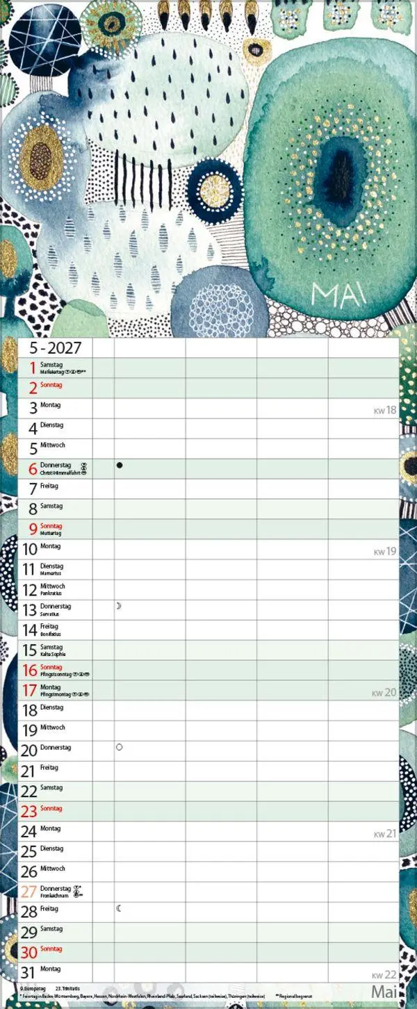 Bild: 9783819303463 | Aquarellplaner 2027 | Verlag Korsch | Kalender | 20 S. | Deutsch