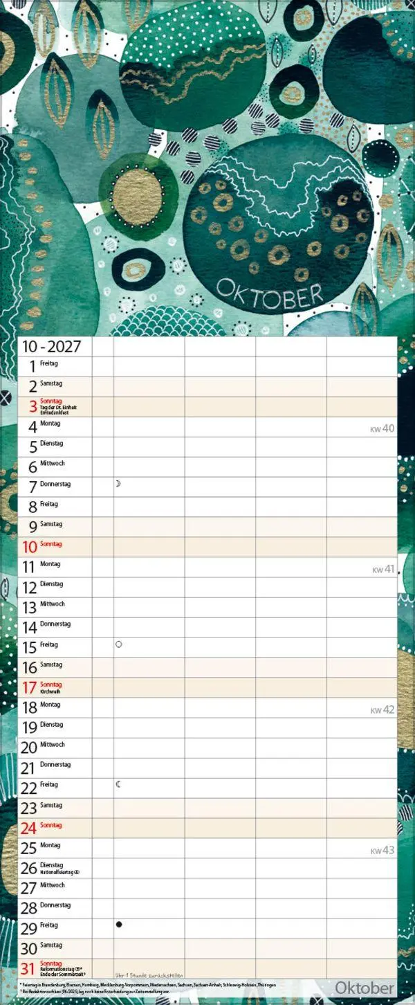 Bild: 9783819303463 | Aquarellplaner 2027 | Verlag Korsch | Kalender | 20 S. | Deutsch