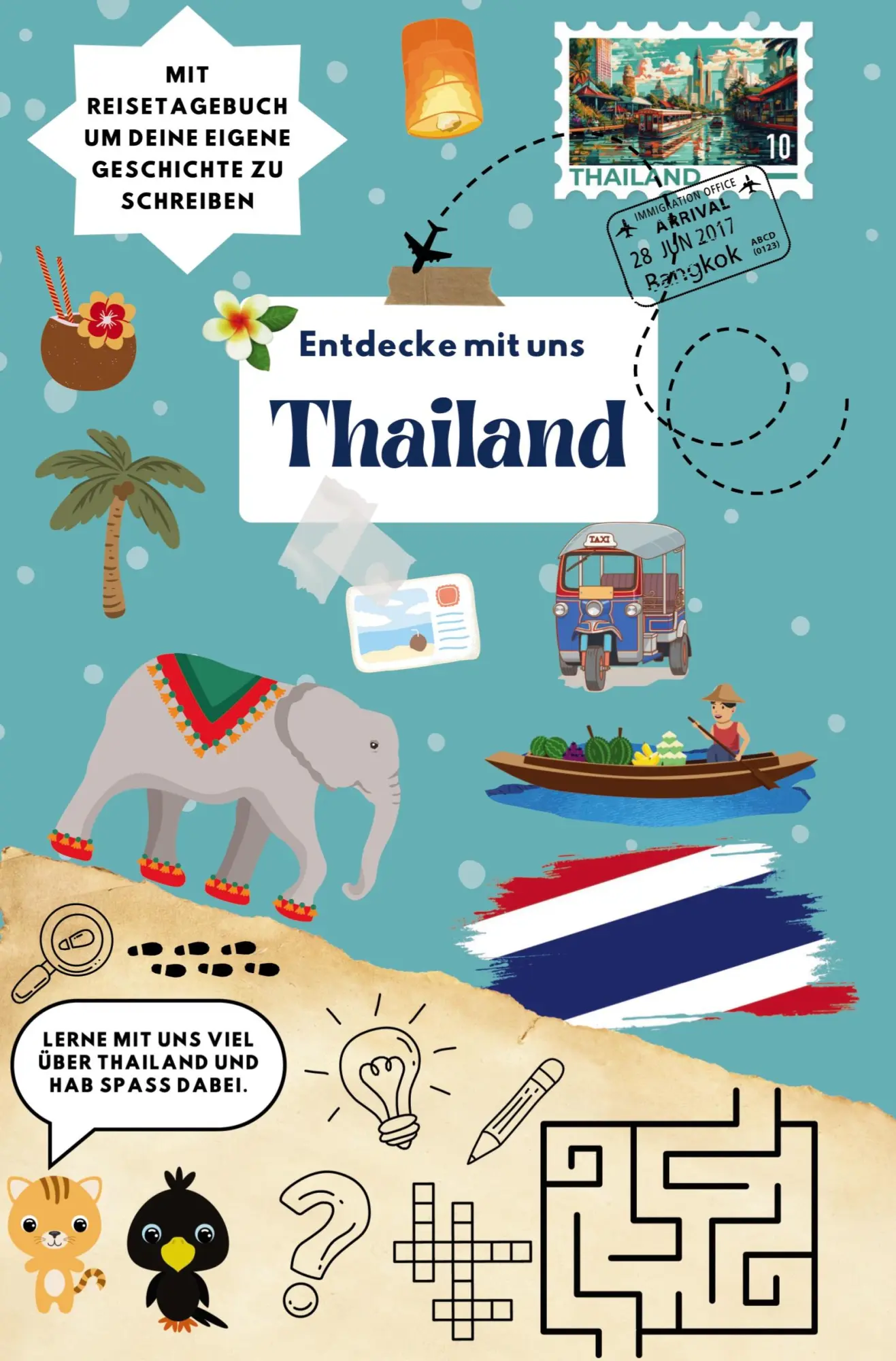 Cover: 9783819473463 | Entdecke mit uns Thailand | Reiseführer und Reisetagebuch für Kinder