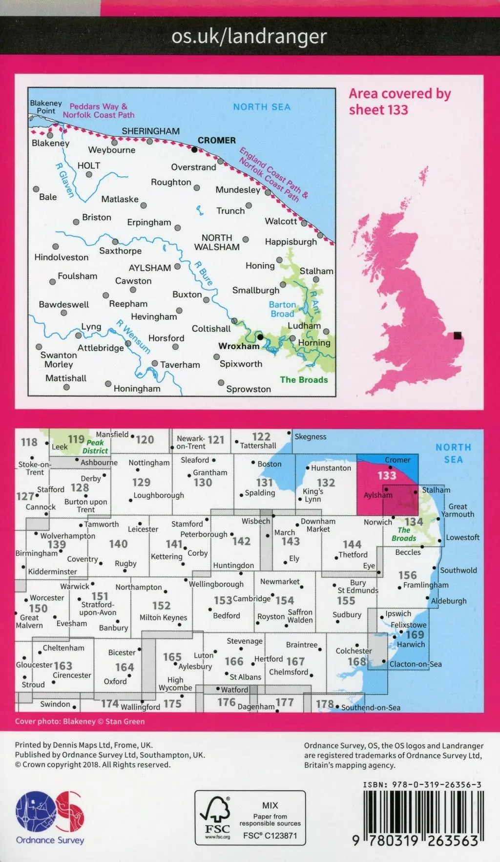 Bild: 9780319263563 | North East Norfolk | Cromer &amp; Wroxham | (Land-)Karte | Karte/Landkarte