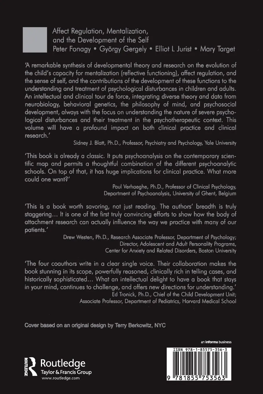 Rückseite: 9781855753563 | Affect Regulation, Mentalization and the Development of the Self