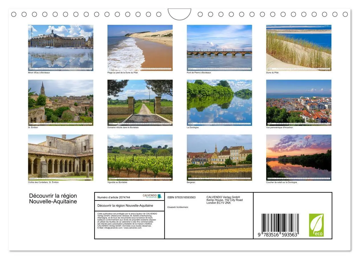 Bild: 9783516593563 | Découvrir la région Nouvelle-Aquitaine (Calendrier mural 2026 DIN...