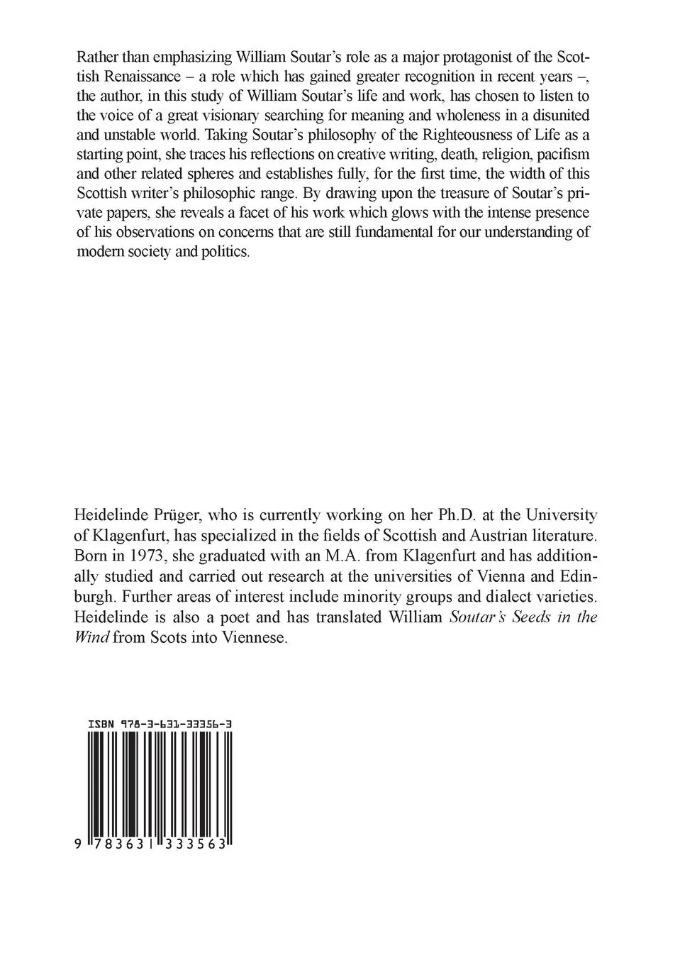 Rückseite: 9783631333563 | The Righteousness of Life | Heidelinde Prüger | Taschenbuch | Englisch