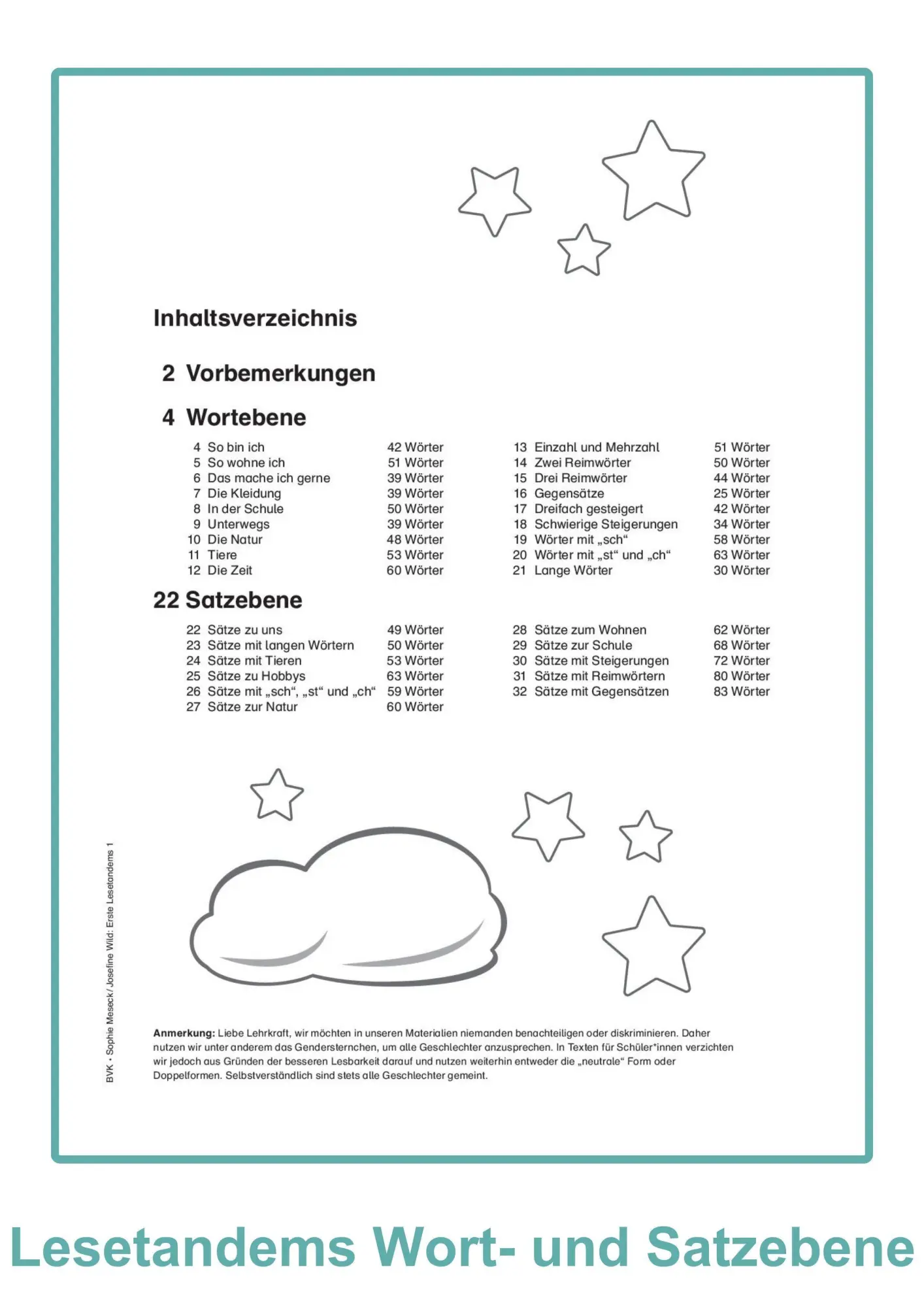 Bild: 9783965203563 | Erste Lesetandems Wortebene und Satzebene | Sophie Meseck (u. a.)
