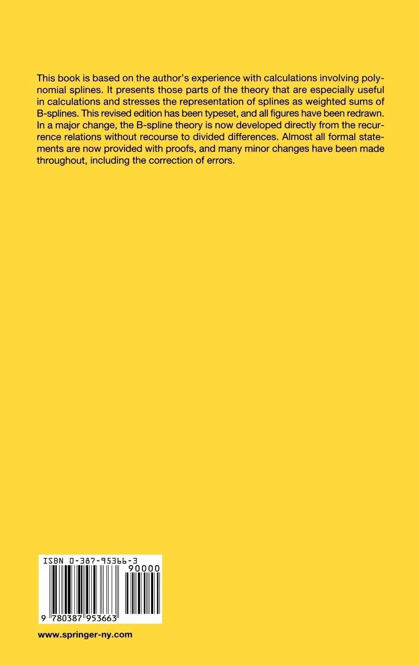 Rückseite: 9780387953663 | A Practical Guide to Splines | Carl de Boor | Buch | xviii | Englisch