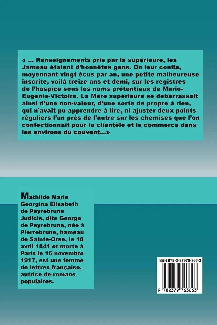 Rückseite: 9782379763663 | Victoire la rouge | Georges de Peyrebrune | Taschenbuch | Französisch