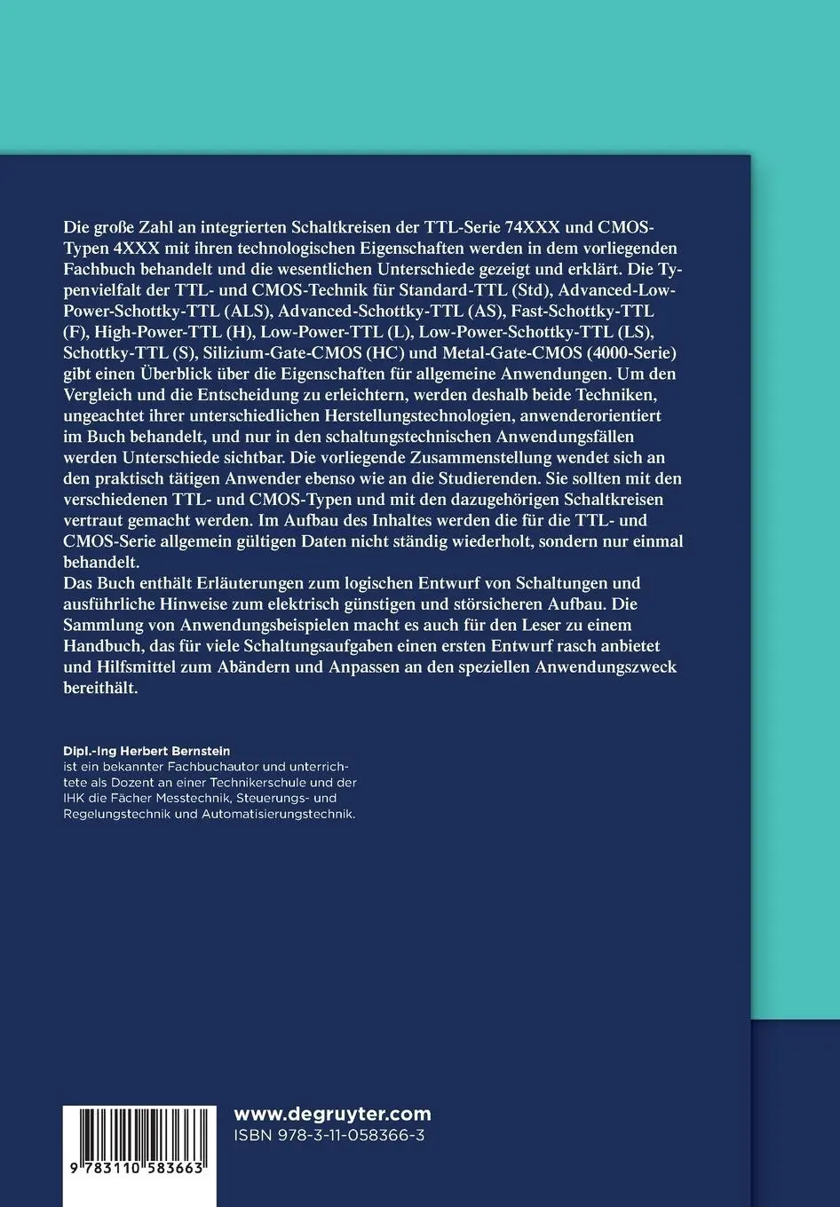 Rückseite: 9783110583663 | Digitaltechnik | Herbert Bernstein | Taschenbuch | XIII | Deutsch