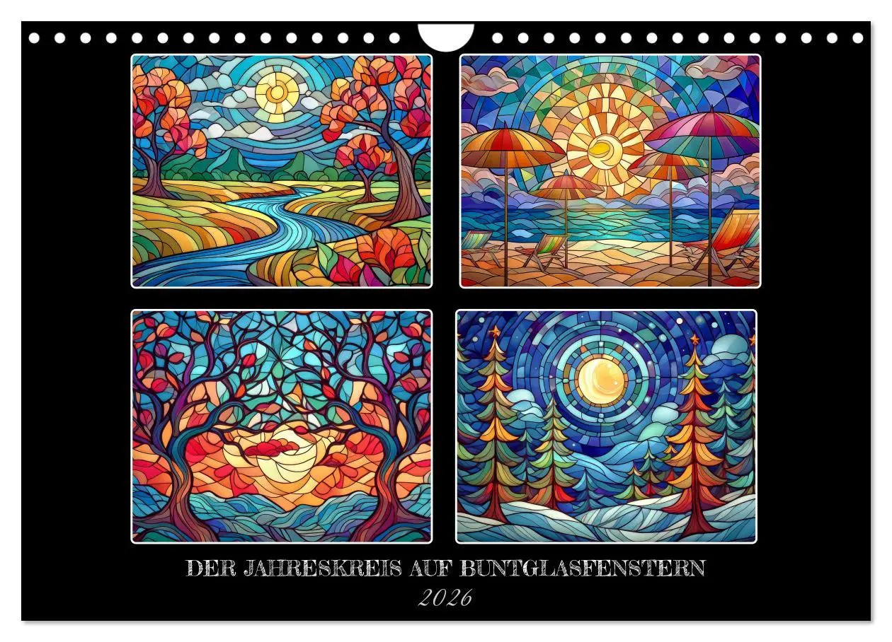 Cover: 9783457323663 | Der Jahreskreis auf Buntglasfenstern (Wandkalender 2026 DIN A4...