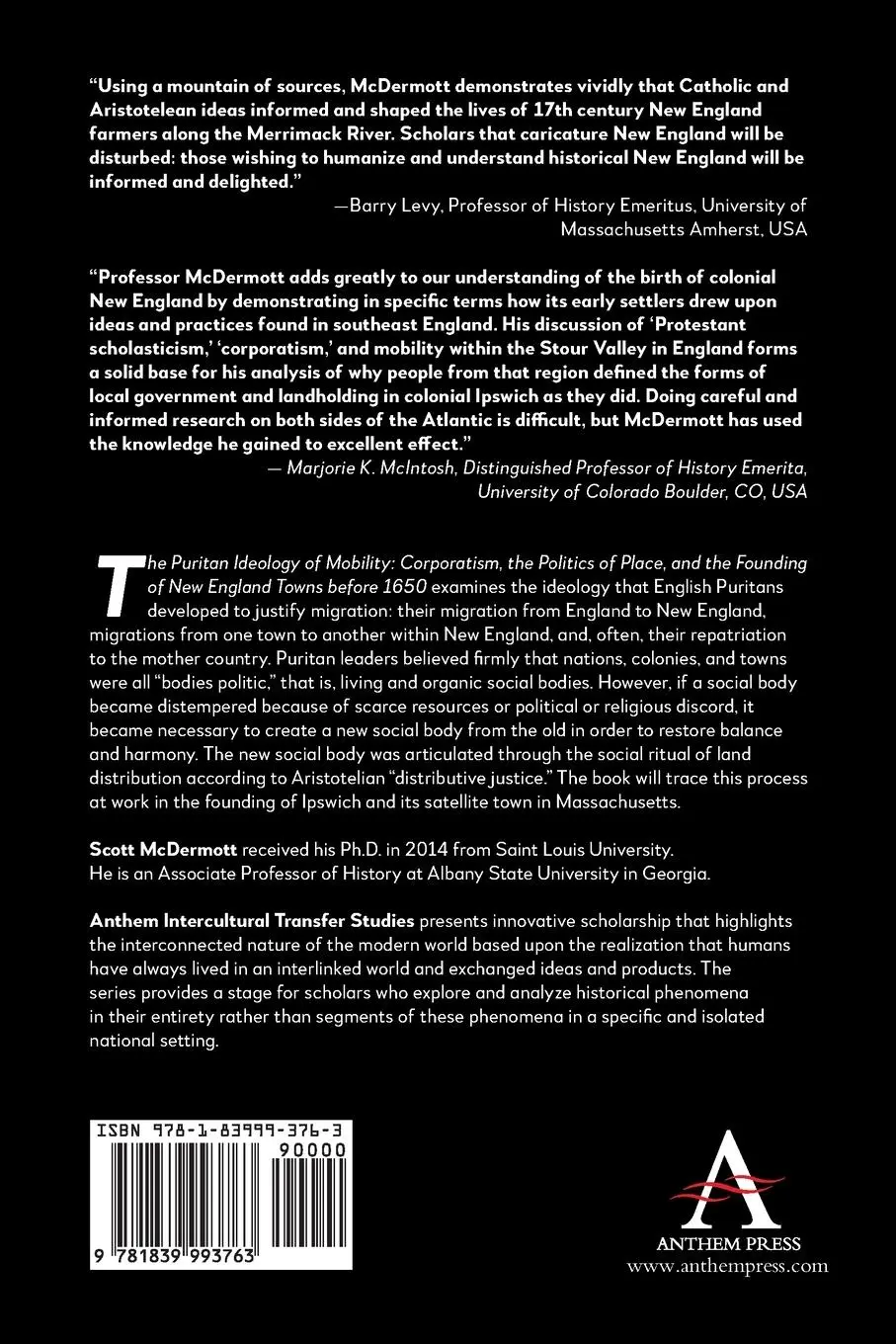 Rückseite: 9781839993763 | The Puritan Ideology of Mobility | Scott McDermott | Taschenbuch