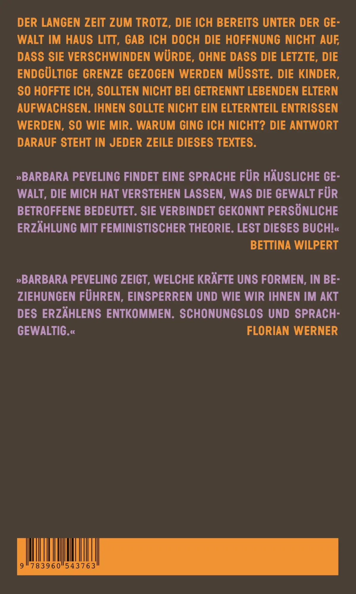 Rückseite: 9783960543763 | Gewalt im Haus | Intime Formen der Dominanz | Barbara Peveling | Buch