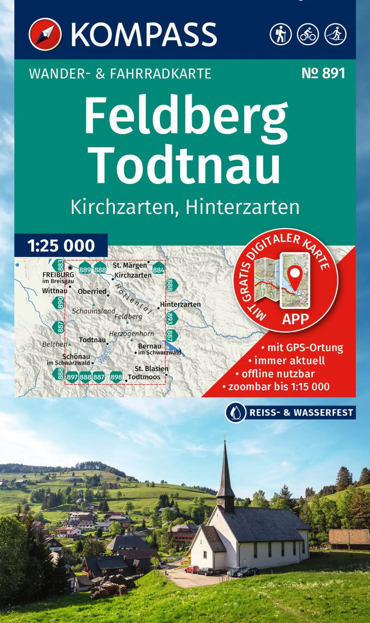 Cover: 9783991543763 | KOMPASS Wanderkarte 891 Feldberg, Todtnau, Kirchzarten,...