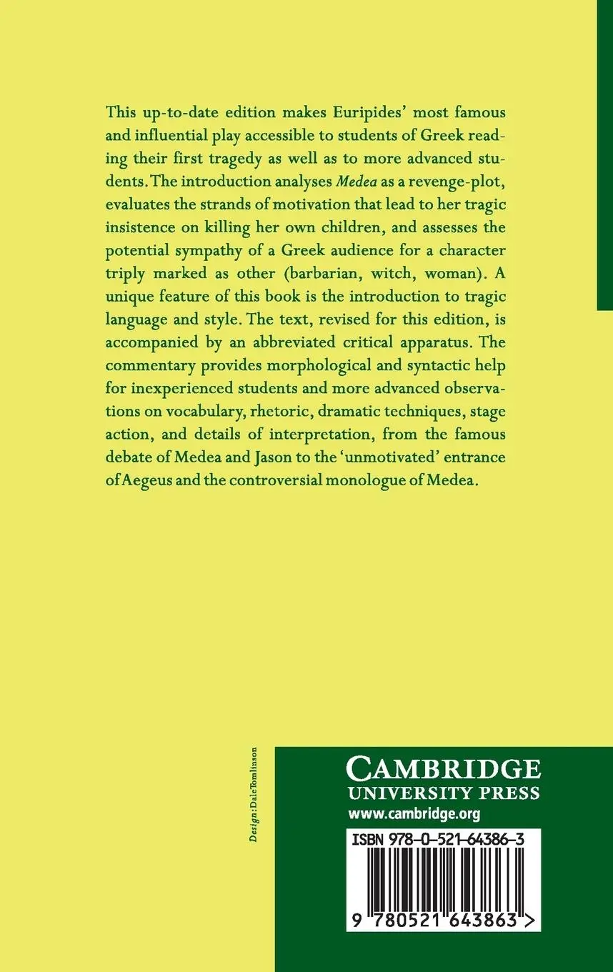 Rückseite: 9780521643863 | Euripides | Medea | Euripides | Taschenbuch | Paperback | Englisch