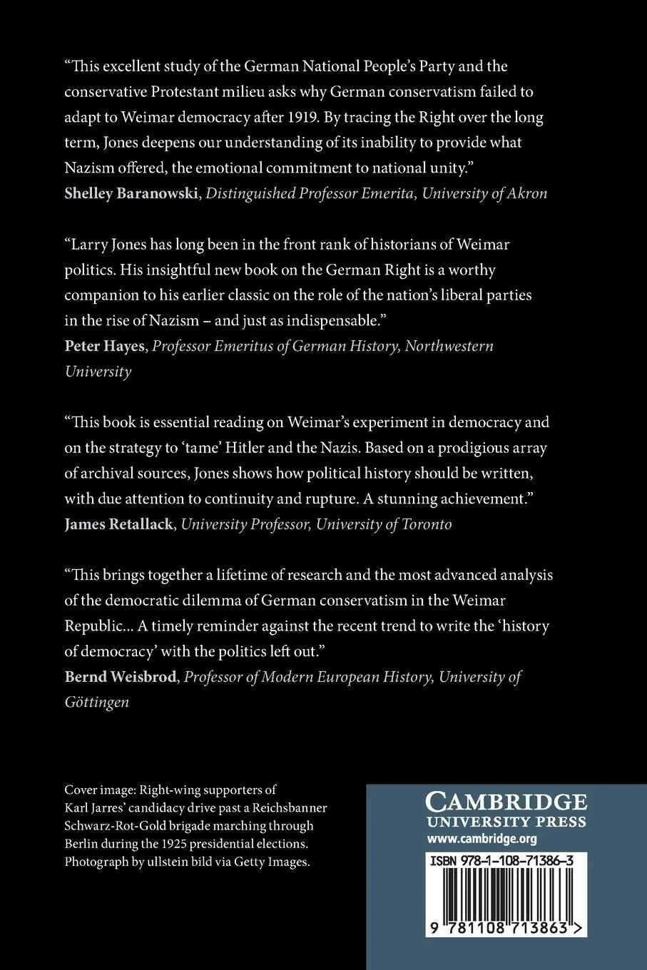 Rückseite: 9781108713863 | The German Right, 1918-1930 | Larry Eugene Jones | Taschenbuch | 2021