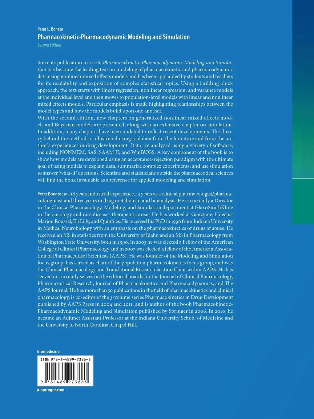 Rückseite: 9781489973863 | Pharmacokinetic-Pharmacodynamic Modeling and Simulation | Bonate | xix
