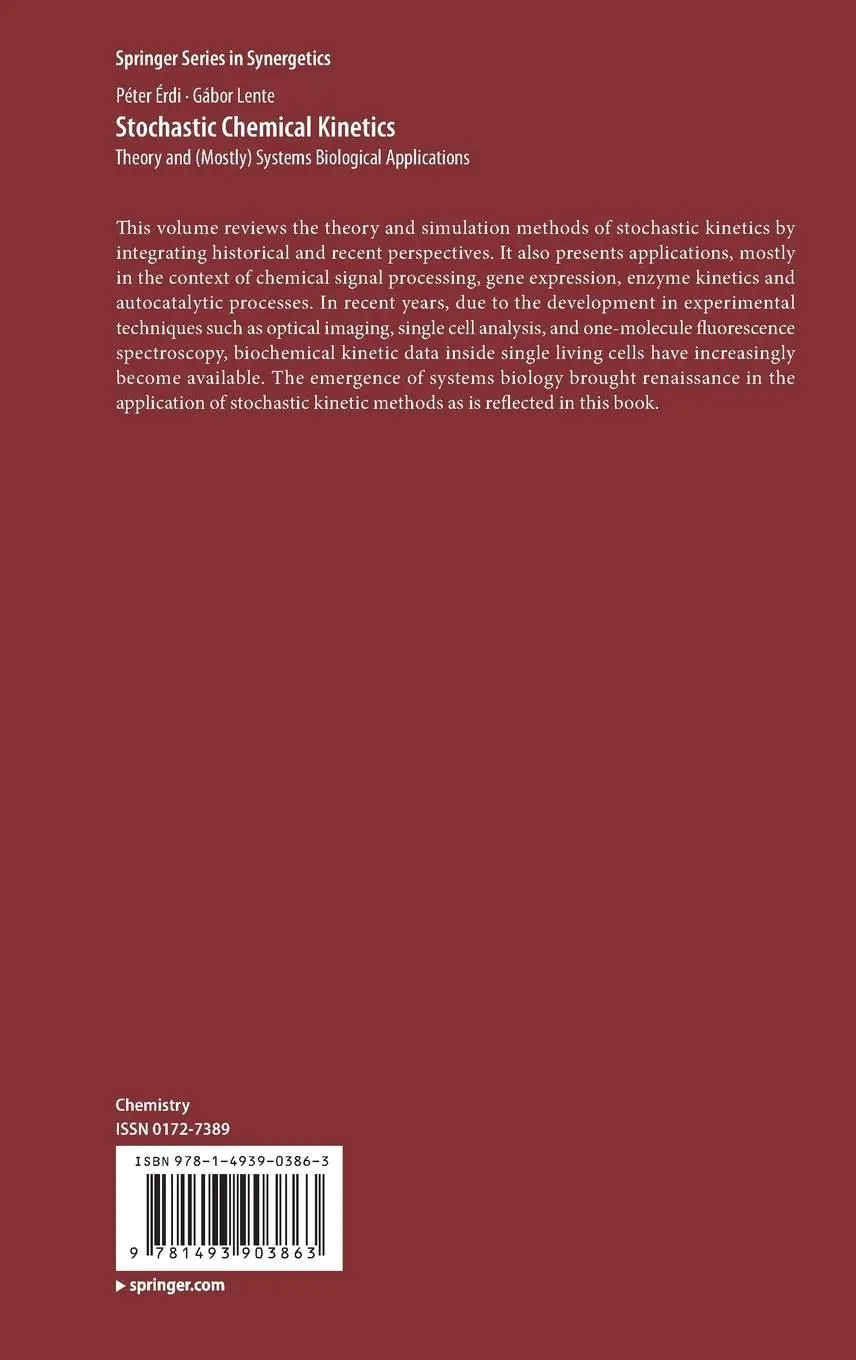 Rückseite: 9781493903863 | Stochastic Chemical Kinetics | Gábor Lente (u. a.) | Buch | xiv | 2014
