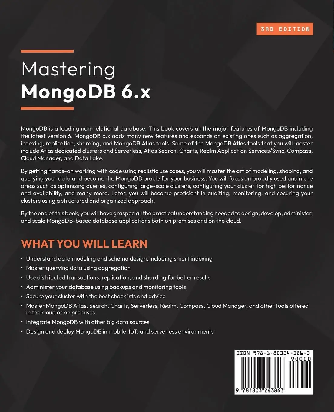 Rückseite: 9781803243863 | Mastering MongoDB 6.x - Third Edition | Alex Giamas | Taschenbuch