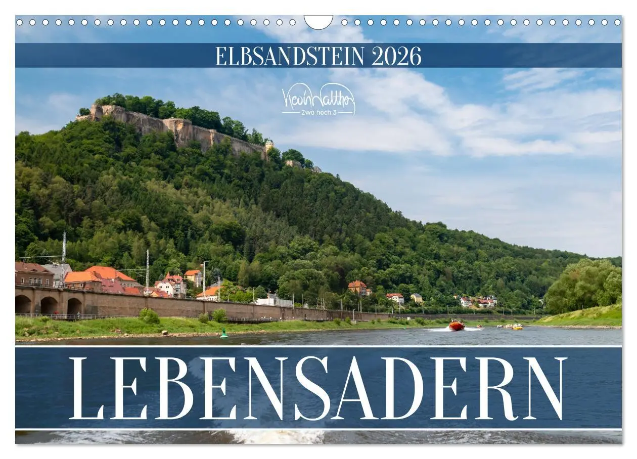 Cover: 9783457543863 | Lebensadern - Elbsandstein (Wandkalender 2026 DIN A3 quer),...