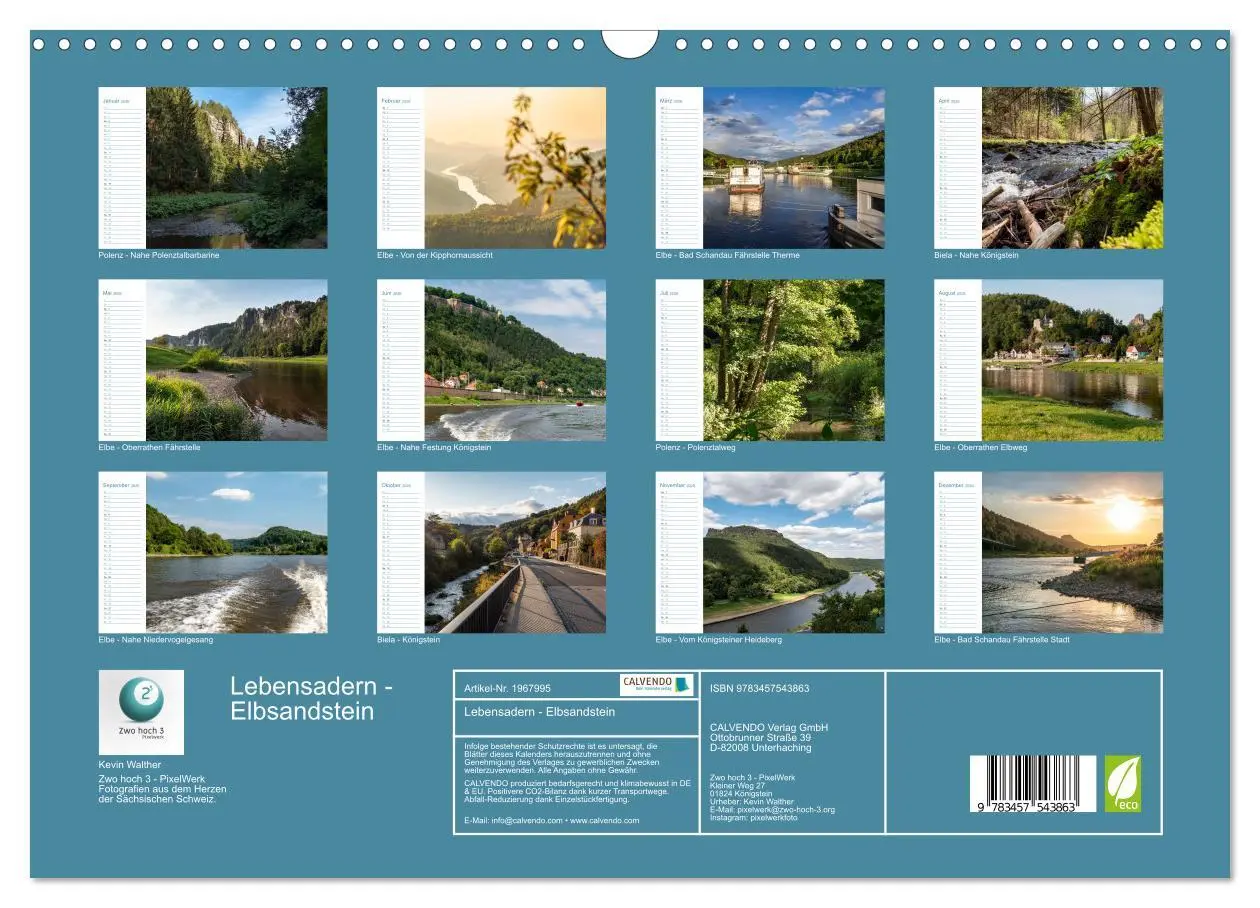 Bild: 9783457543863 | Lebensadern - Elbsandstein (Wandkalender 2026 DIN A3 quer),...