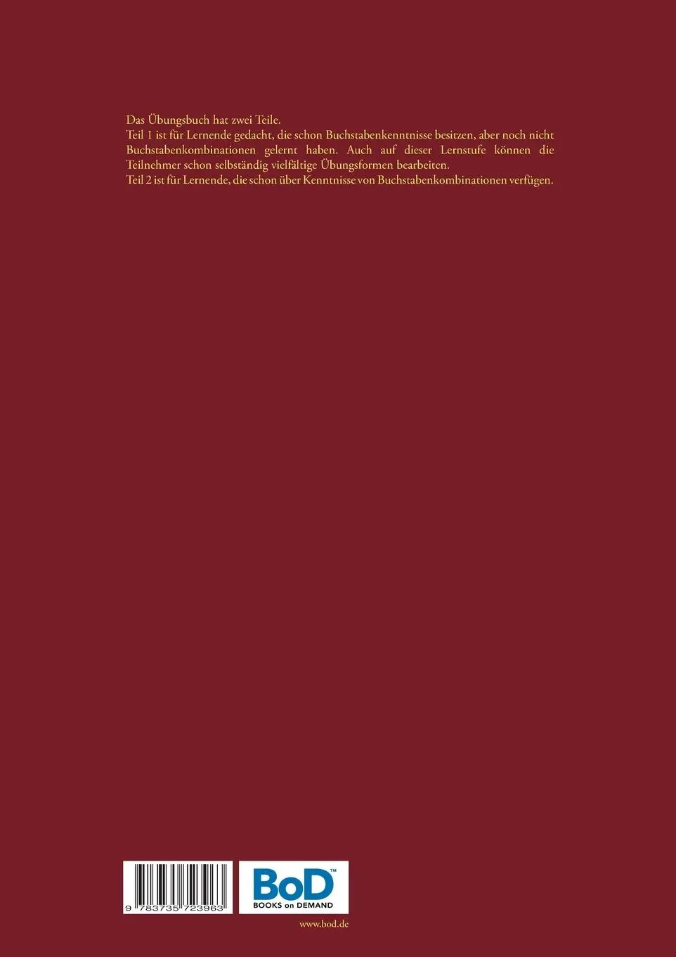 Rückseite: 9783735723963 | Übungsbuch für erwachsene Leseanfänger | Gisela Darrah | Taschenbuch