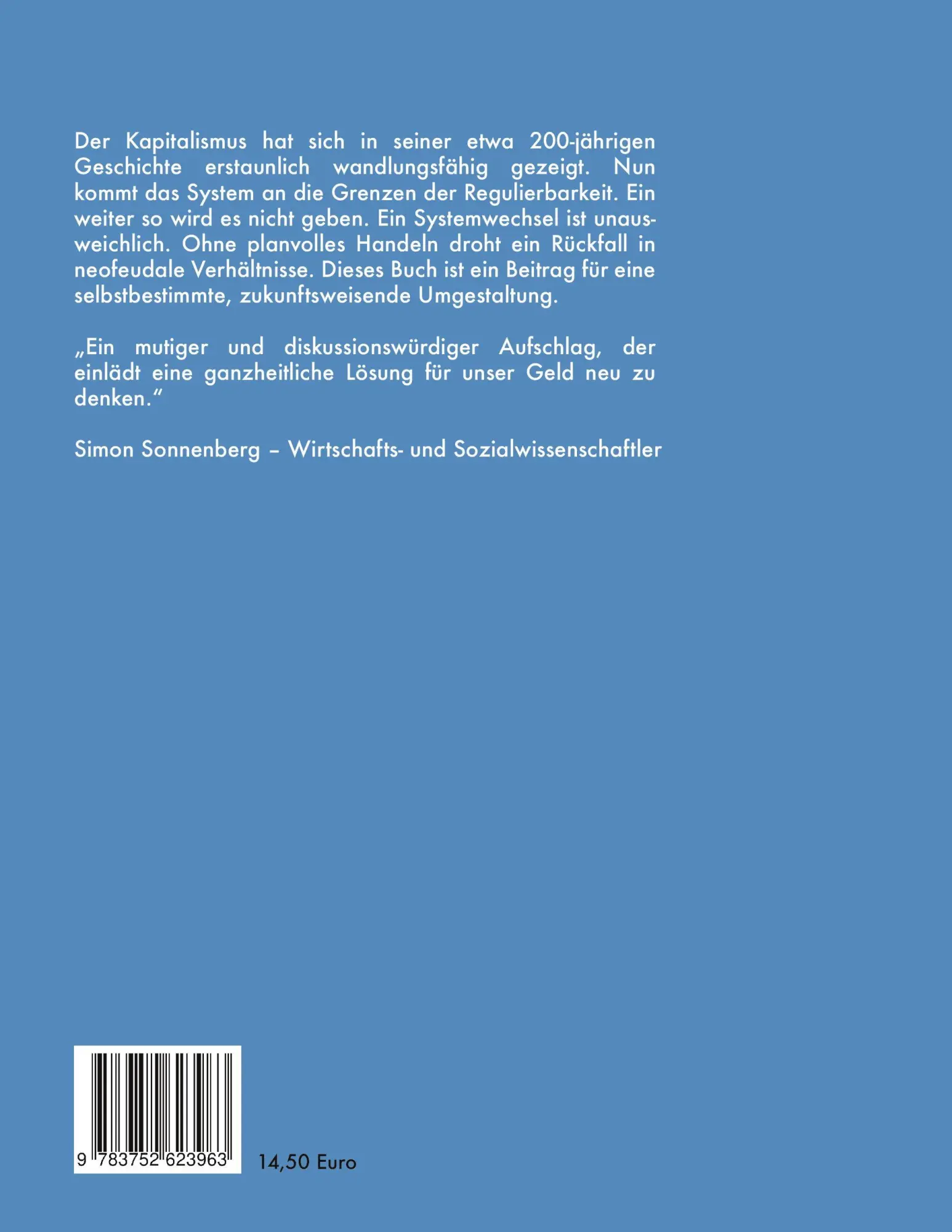 Rückseite: 9783752623963 | Vorschlag für eine Geldreform | Grundprinzipien und Regeln | Kenawi