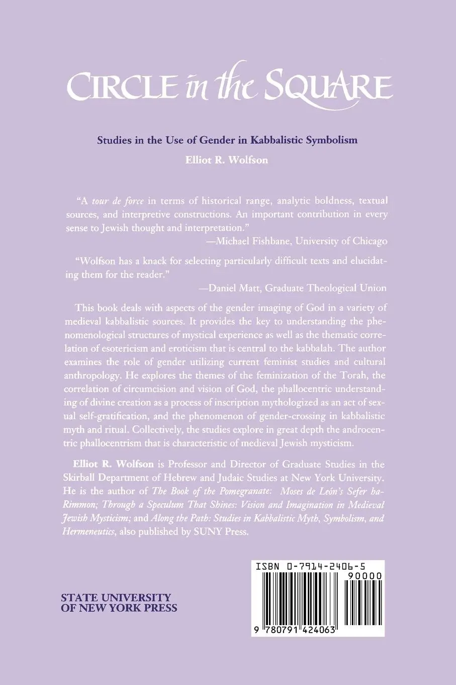 Rückseite: 9780791424063 | Circle in the Square | Elliot R. Wolfson | Taschenbuch | Englisch