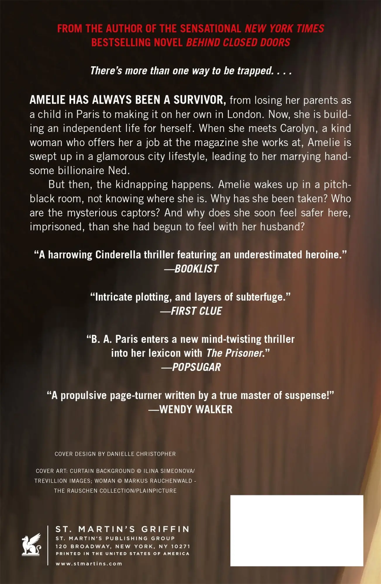 Rückseite: 9781250784063 | The Prisoner | B A Paris | Taschenbuch | Kartoniert / Broschiert