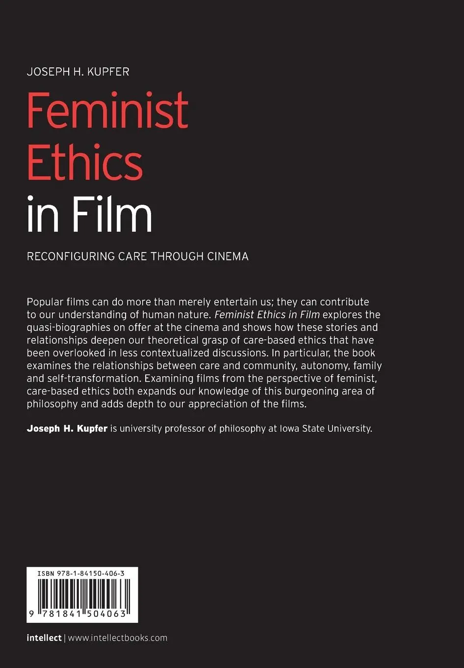 Rückseite: 9781841504063 | Feminist Ethics in Film | Reconfiguring Care through Cinema | Kupfer