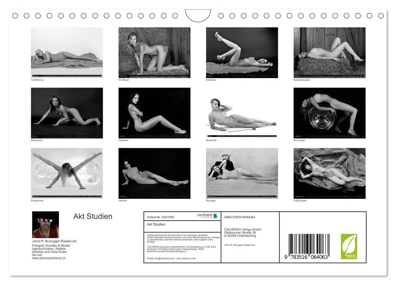 Bild: 9783516064063 | Akt Studien (Wandkalender 2026 DIN A4 quer), CALVENDO Monatskalender