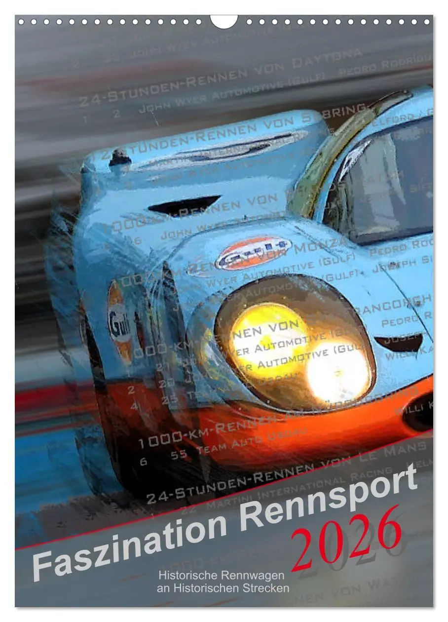 Cover: 9783516374063 | Faszination Rennsport (Wandkalender 2026 DIN A3 hoch), CALVENDO...