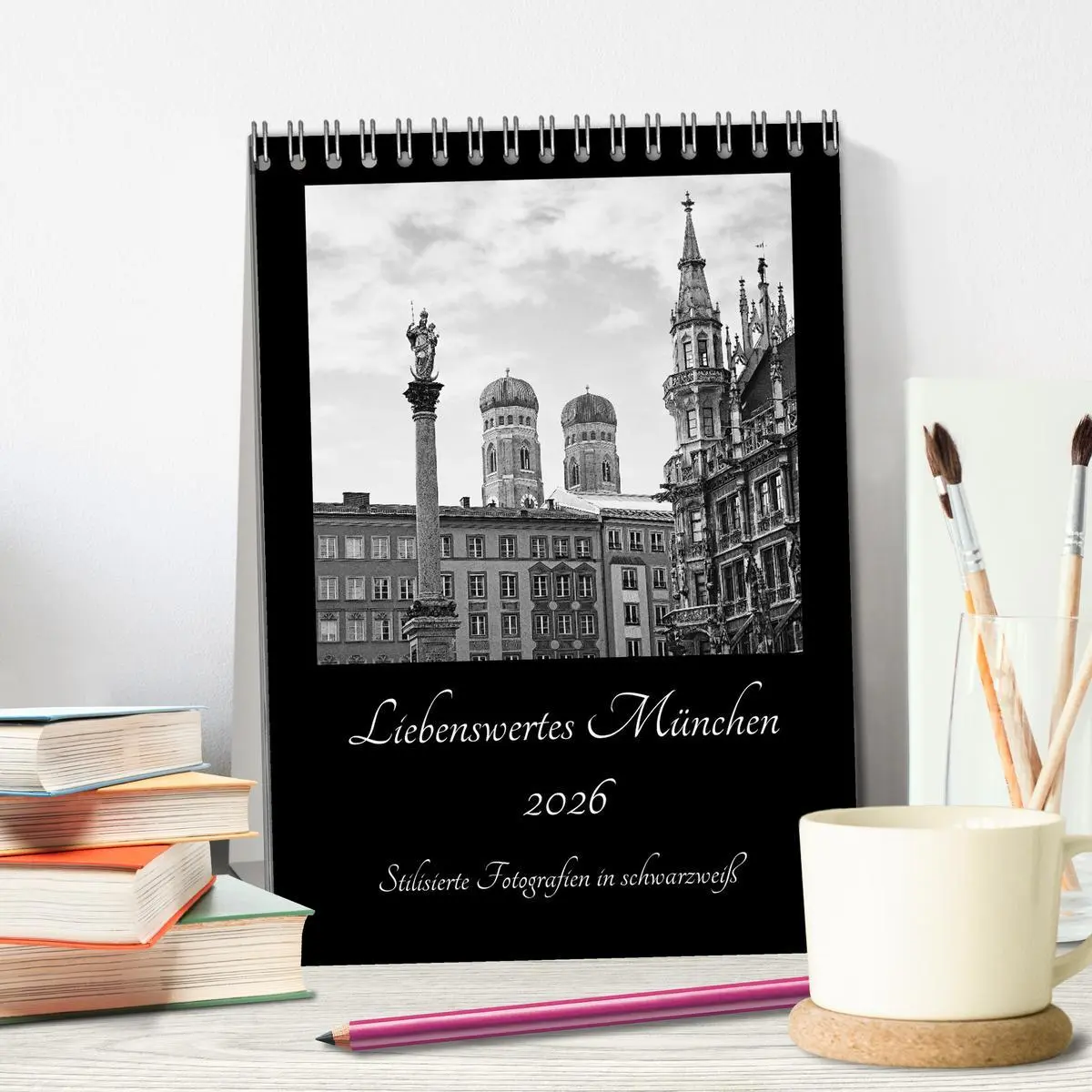 Bild: 9783516444063 | Liebenswertes München 2026 - Stilisierte Fotografien in schwarzweiß...