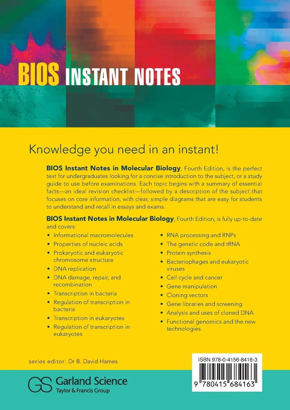 Rückseite: 9780415684163 | BIOS Instant Notes in Molecular Biology | Alexander Mclennan (u. a.)