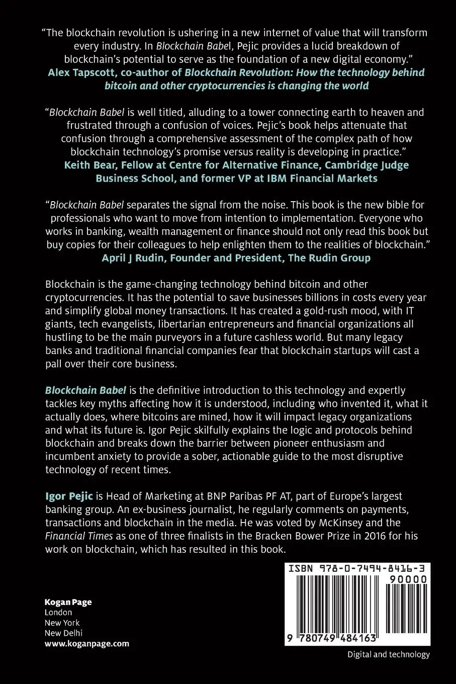 Rückseite: 9780749484163 | Blockchain Babel | The Crypto Craze and the Challenge to Business