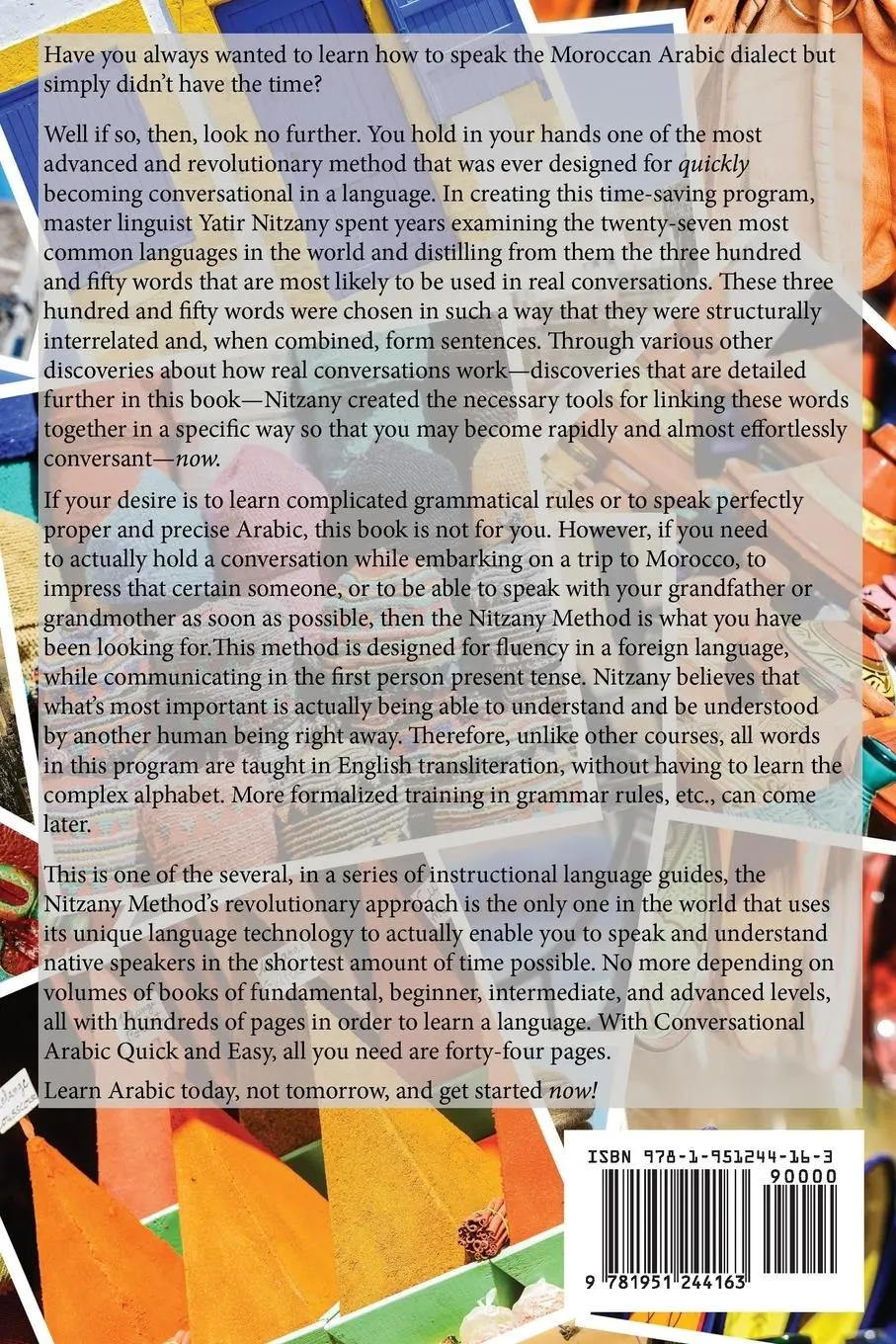 Rückseite: 9781951244163 | Conversational Arabic Quick and Easy | Moroccan Dialect | Nitzany