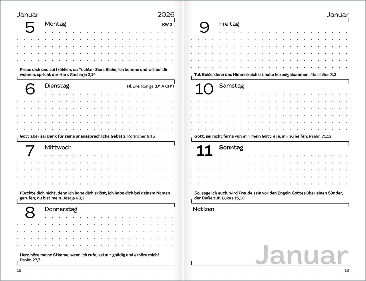 Bild: 9783754894163 | Jahreslosung 2026 | Maxi-Notice | Kalender | Mit Lesebändchen | 192 S.