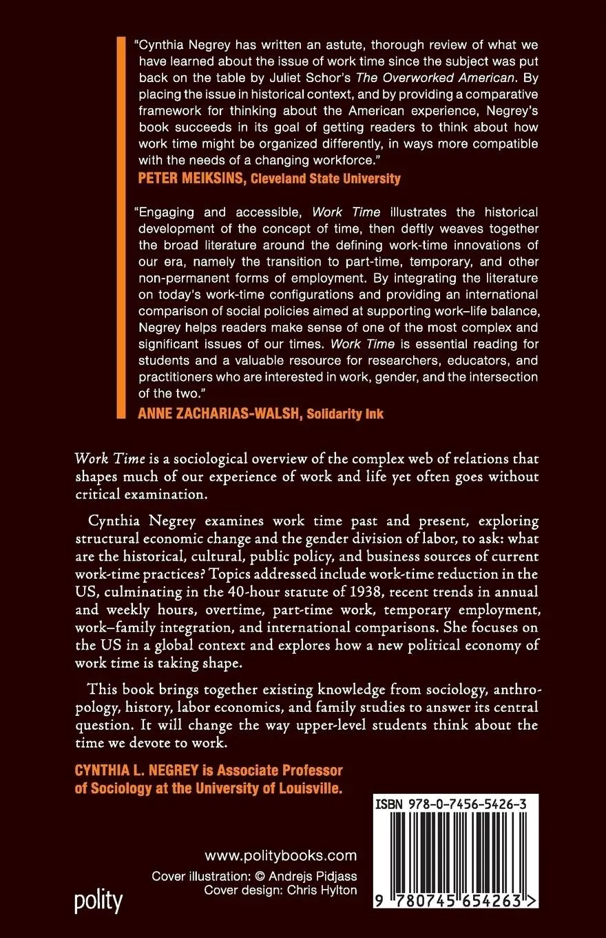 Rückseite: 9780745654263 | Work Time | Conflict, Control, and Change | Cynthia L Negrey | Buch