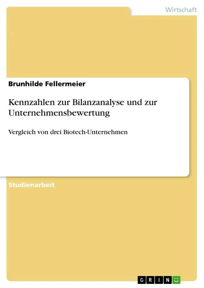 Cover: 9783640624263 | Kennzahlen zur Bilanzanalyse und zur Unternehmensbewertung | Buch