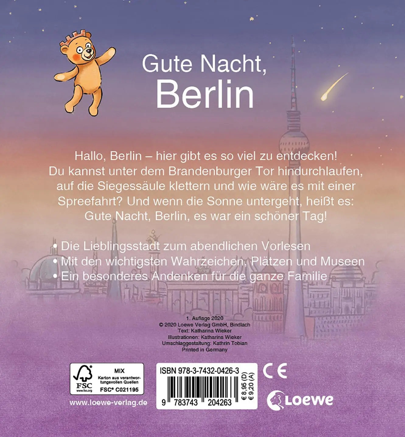Rückseite: 9783743204263 | Gute Nacht, Berlin | Katharina Wieker | Buch | 22 S. | Deutsch | 2020