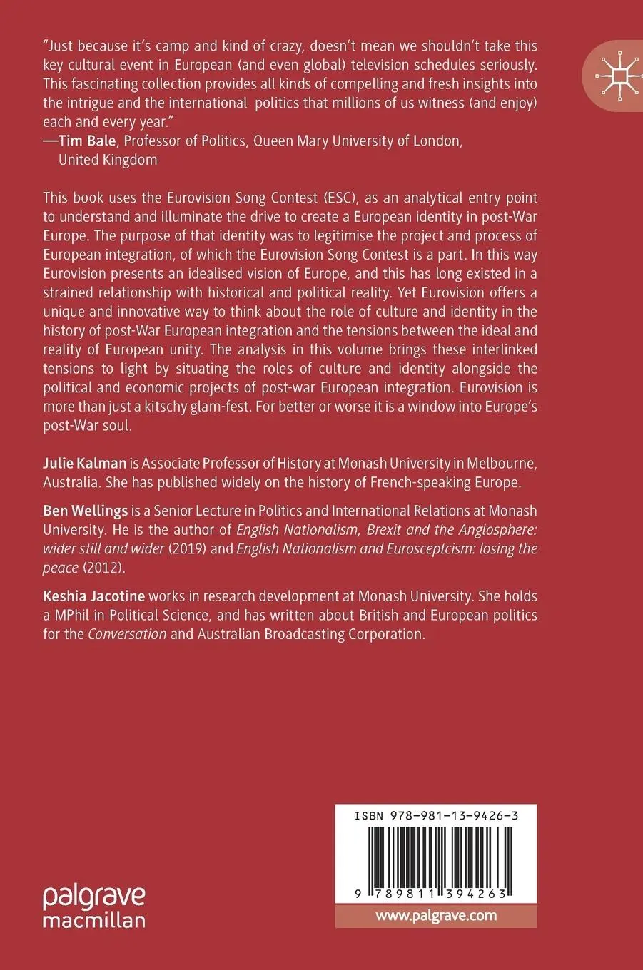 Rückseite: 9789811394263 | Eurovisions: Identity and the International Politics of the...