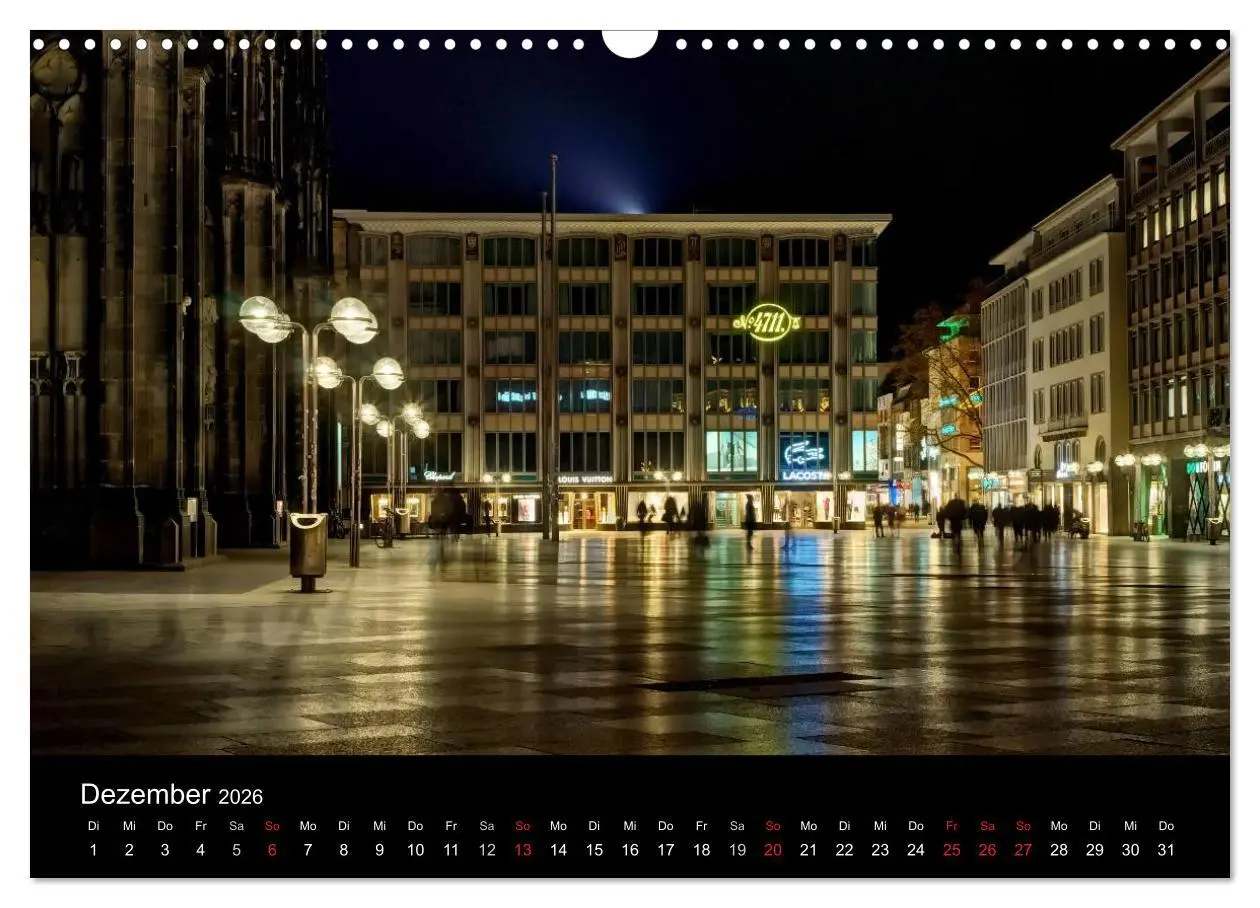 Bild: 9783516034363 | Köln bei Nacht - dunkelbunte Stadt (Wandkalender 2026 DIN A3 quer),...