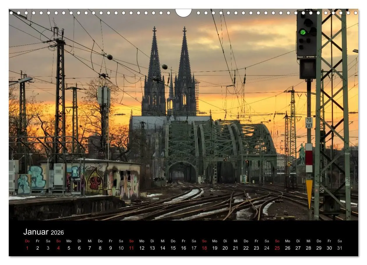 Bild: 9783516034363 | Köln bei Nacht - dunkelbunte Stadt (Wandkalender 2026 DIN A3 quer),...