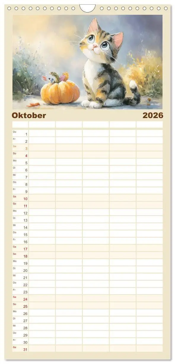 Bild: 9783516724363 | Familienplaner 2026 - Pastellpfötchen. Liebliche Katzen in sanften...